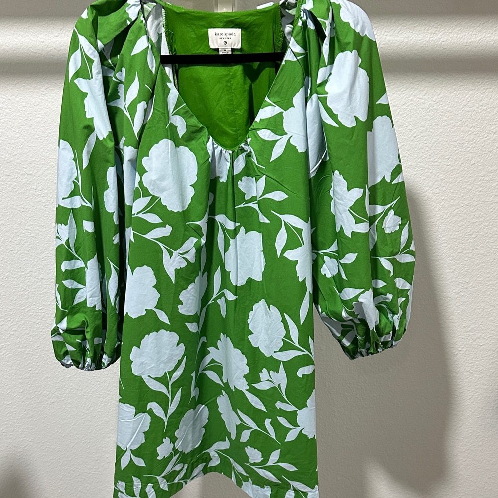 Kate Spade Green and White Floral Blouse